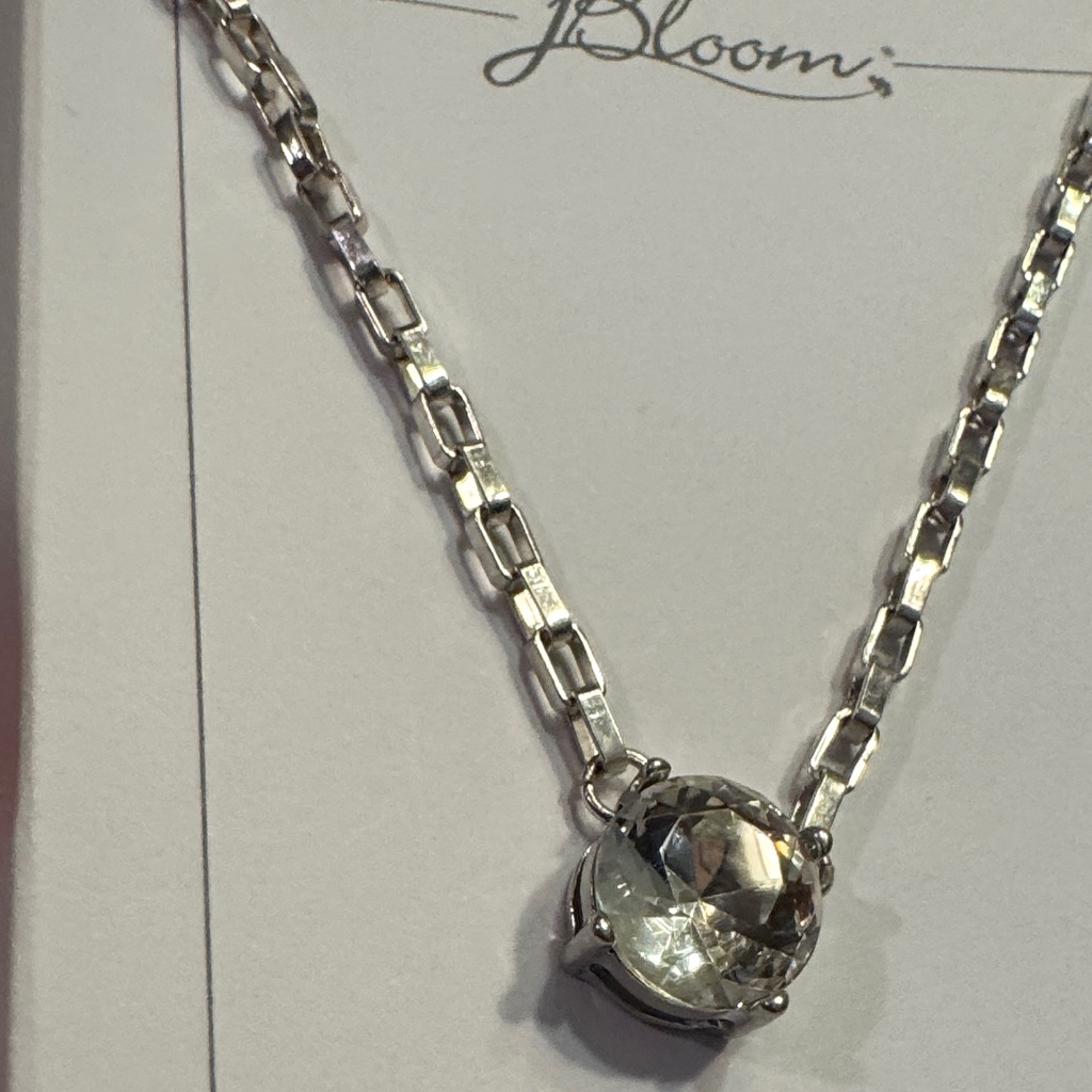 Elegant Silver Necklace With Crystal By Bloom